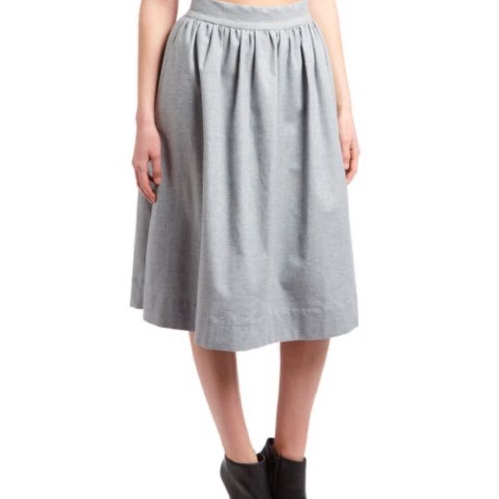 EUC- ACHRO Grey/ White High Waist retro inspired lined Skirt. Sz S